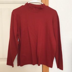 red long sleeve mock neck